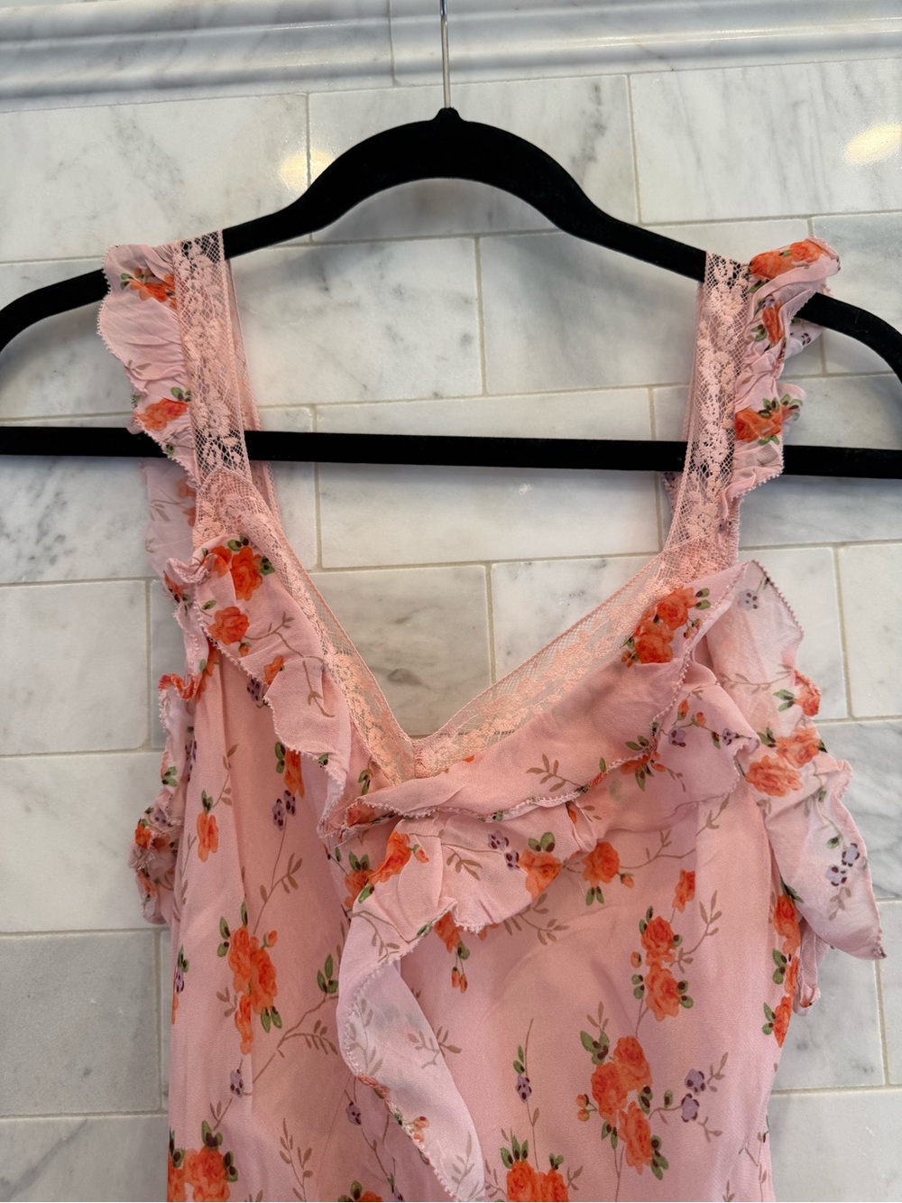 NWOT LoveShackFancy Serima tiered floral lace mini dress - Picture 3 of 5